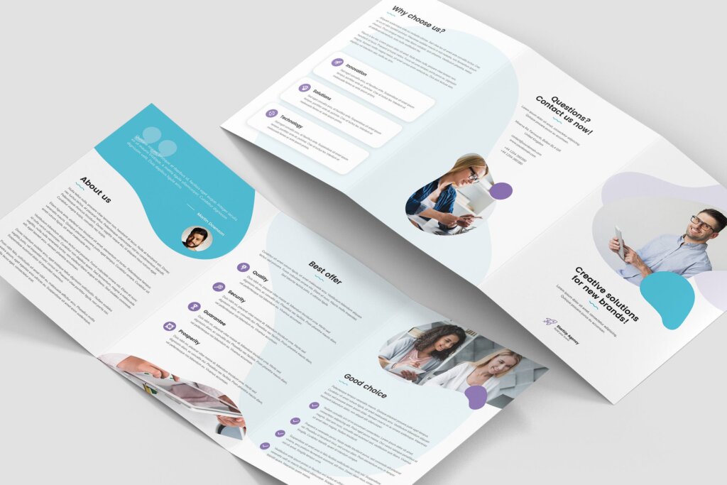 创业机构产品折页宣传模版素材下载Brochure StartUp Agency Tri Fold A5