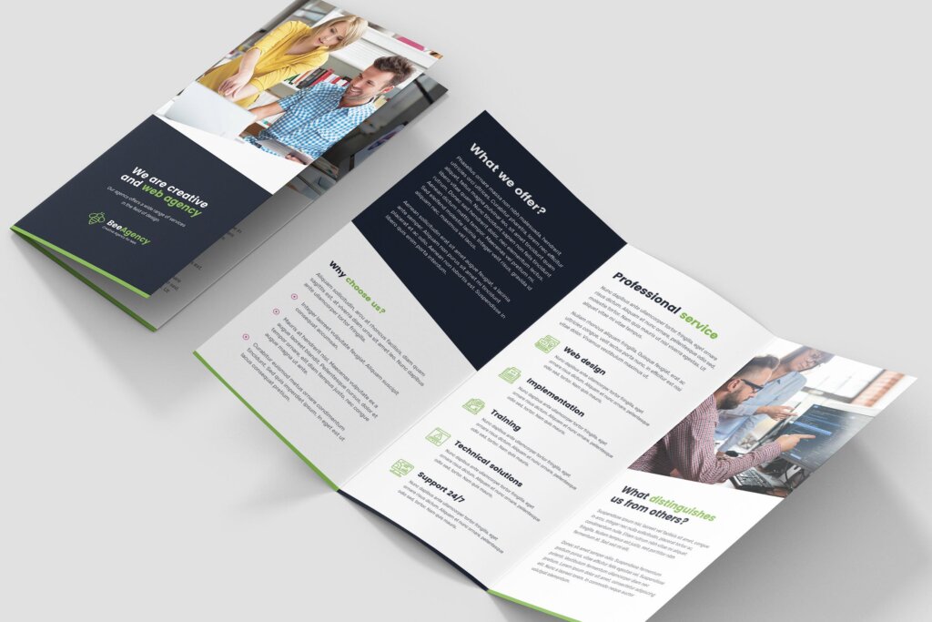 创意工作室宣传小册子模版素材下载Brochure Web Agency Tri Fold