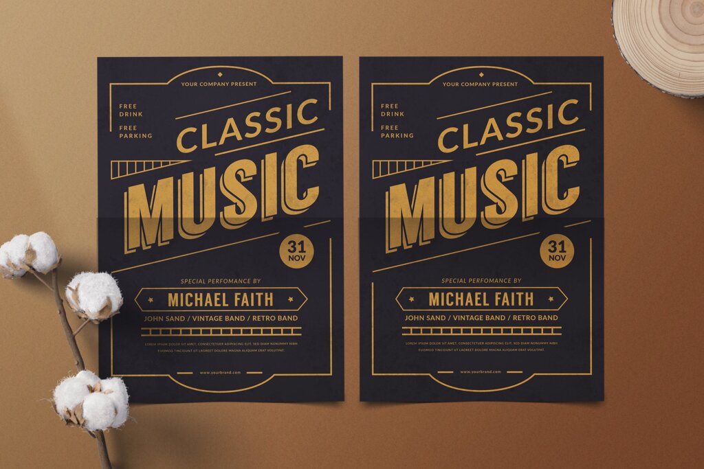 古典音乐传单海报模板素材下载Classic Music Flyer E3VU6L