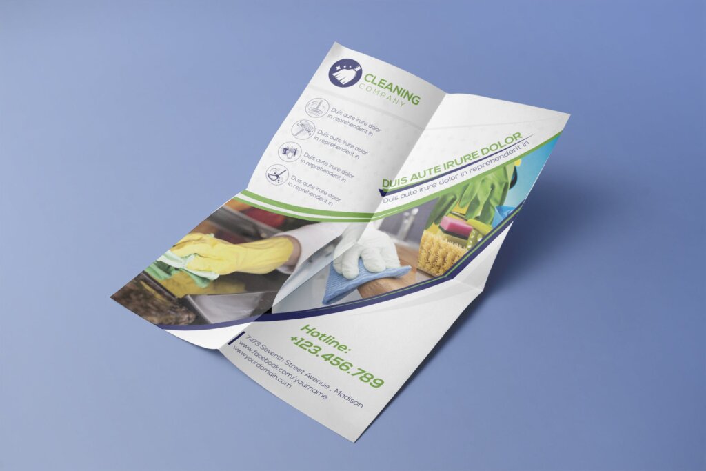 农副产品绿色有机食品海报传单模板素材下载Cleaning Company Flyer Template