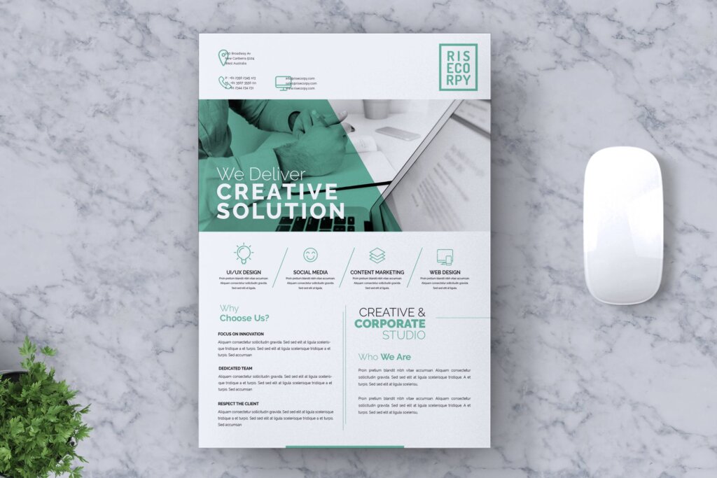 企业市场创意营销方案传单海报模板素材下载Creative Corporate Flyer Vol 06