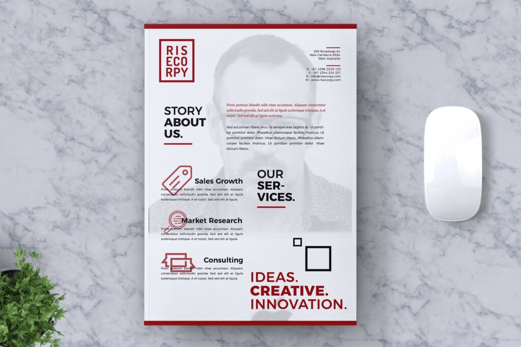 红色精致创意企业传单海报模板素材下载Creative Corporate Flyer Vol 11