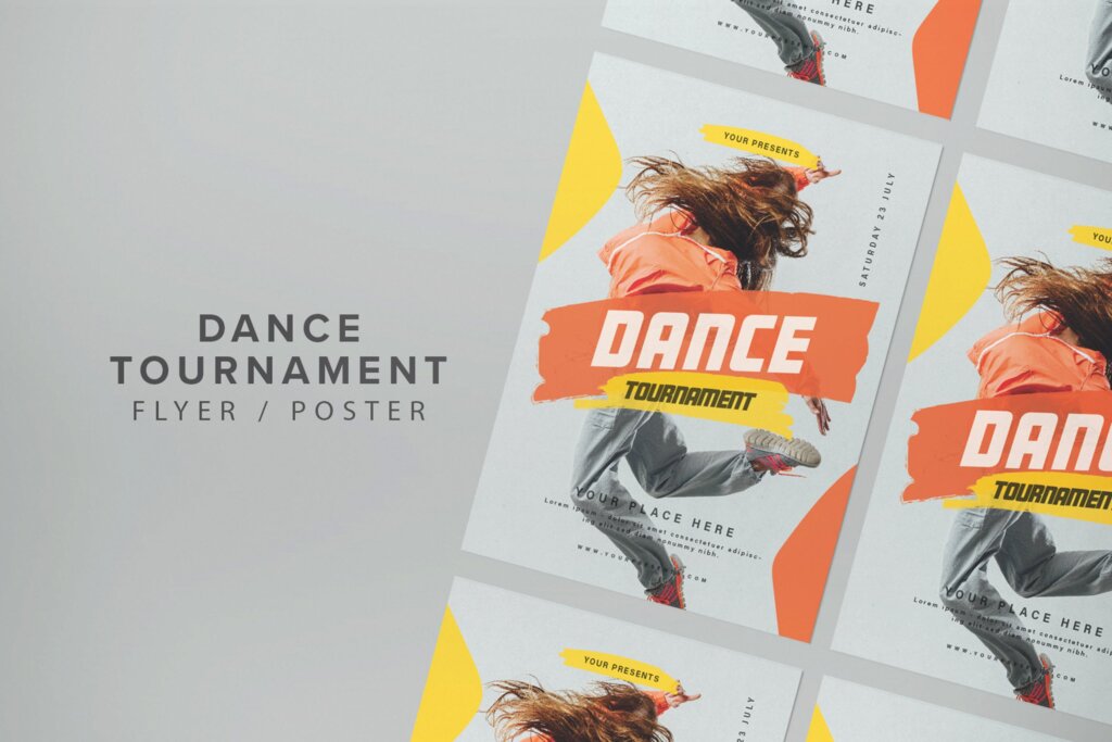 高端舞蹈比赛传单模板素材下载Dance Tournament Flyer