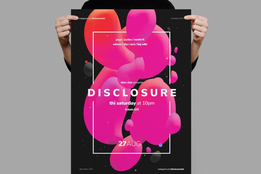 渐变纹理发布会海报背景图案传单海报模板素材下载Disclosure Poster Flyer