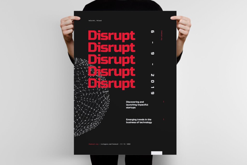 粒子线条背景装饰海报传单模板素材下载Disrupt 2 Poster Template