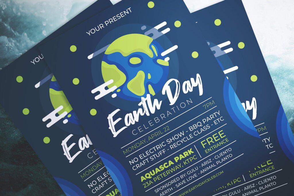 地球日宣传活动传单海报Earth Day Party Flyer