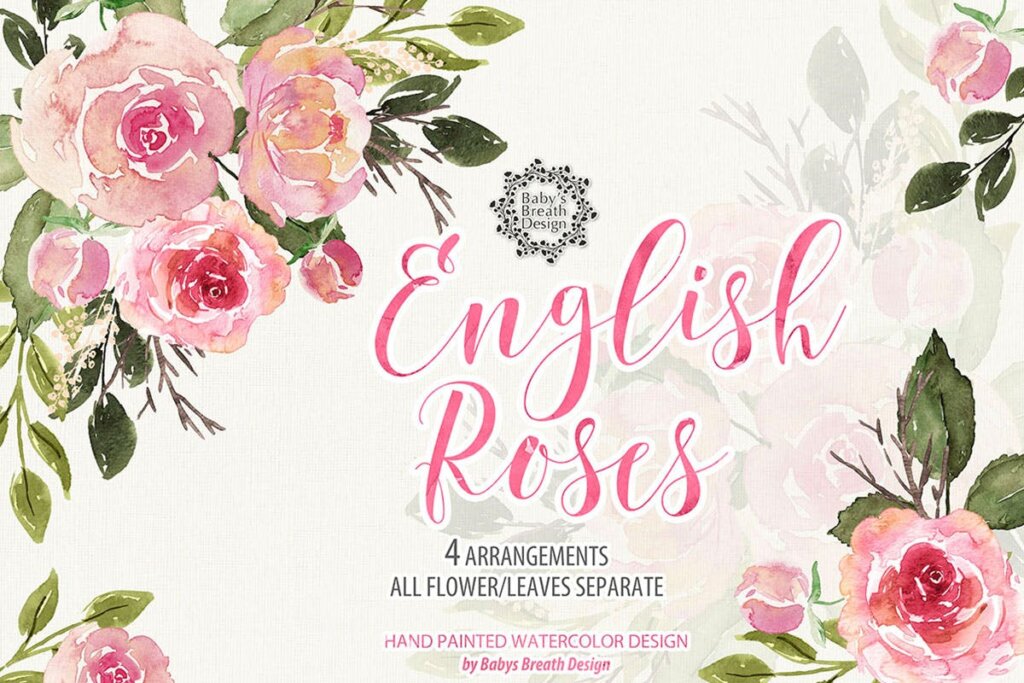 英国玫瑰花装饰图案纹理素材下载English Roses design