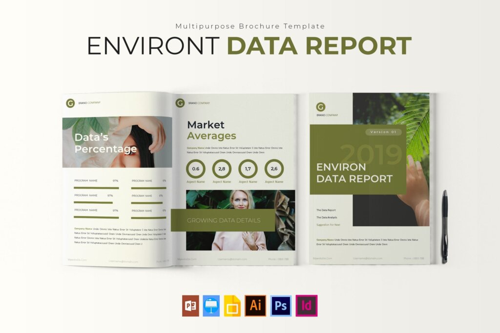 环境保护大数据报告小册子素材模板Environt Data Report