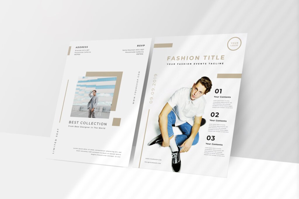 服装产品推广时尚画册海报传单模版素材下载Fashion Flyer 01