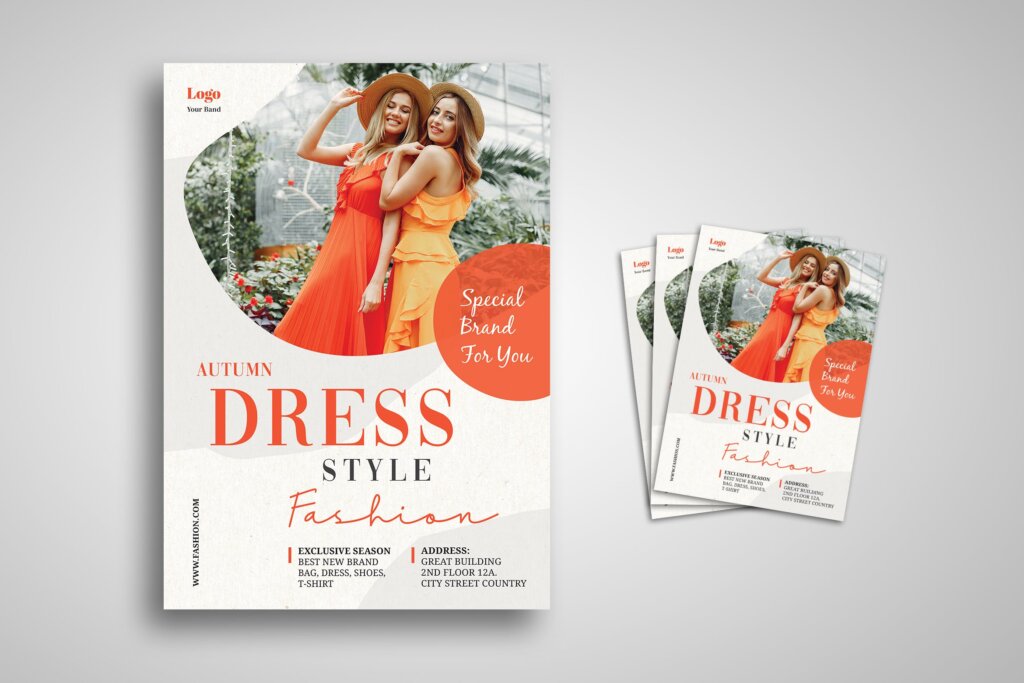 时尚夏季服装促销传单海报模板Fashion Flyer GGEYZ4G插图