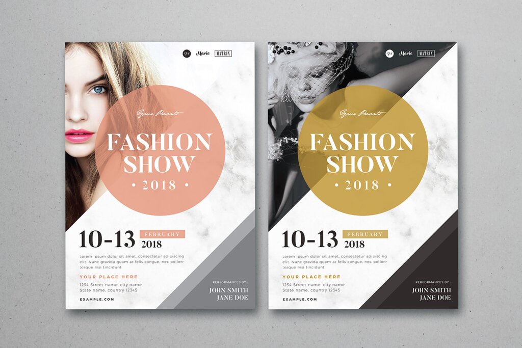 时尚高端服装展览会宣传海报模板素材下载Fashion Show Flyer GYCXJA
