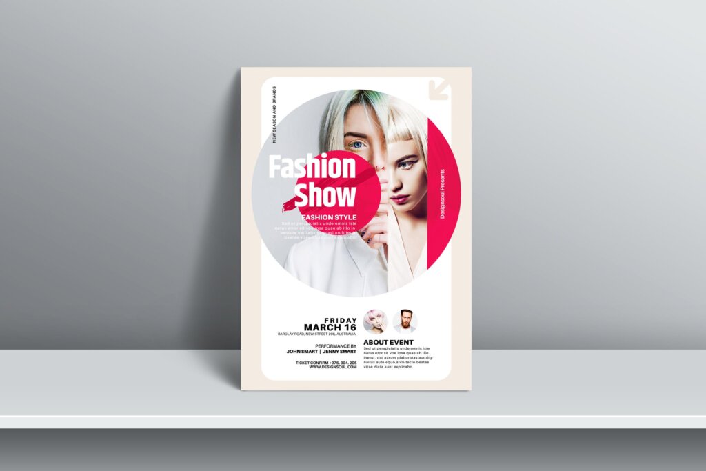 时尚文艺时装表演传单海报模板素材下载RM6WHT9