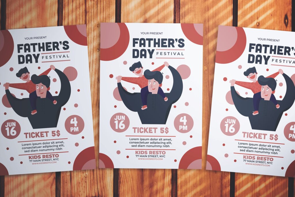 父亲节活动传单海报模板素材下载Fathers Day Event Flyer