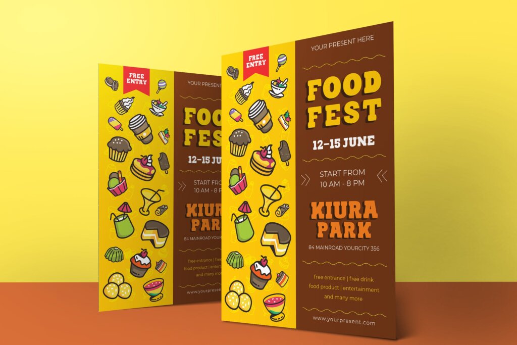 创意食品节海报传单模板素材下载Food Fest RG5JRAB