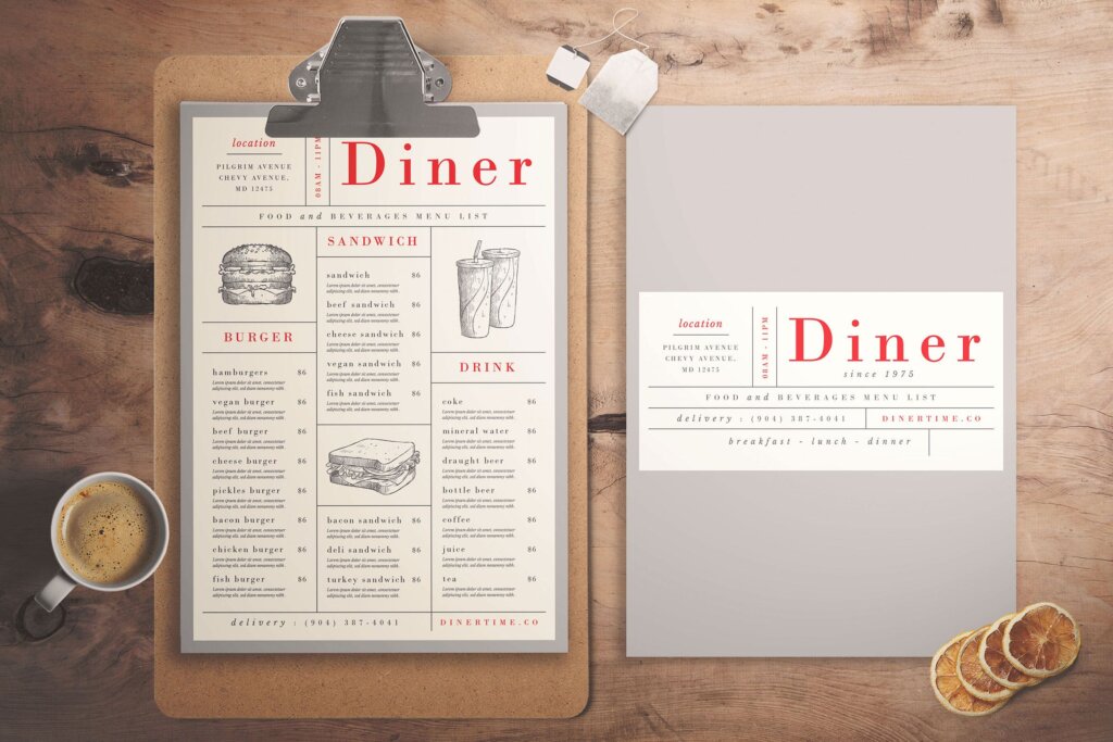 菜单餐厅/酒吧咖啡馆的菜单传单模板素材Food Menu Vol 02