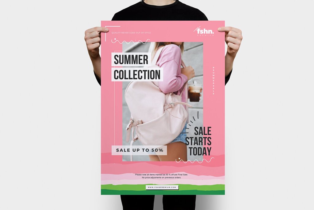 夏季女性包包销售传单海报模板素材Fshn Premium Summer Sale