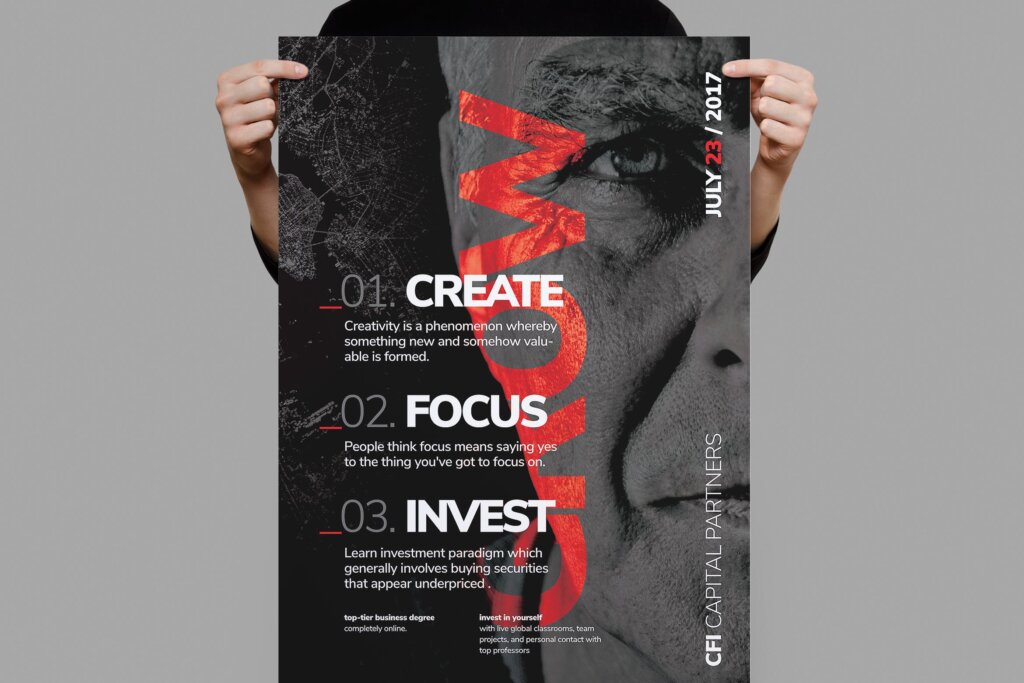 企业成长宣传文艺海报传单模板素材下载Grow Corporate Business Poster 7H9TLH