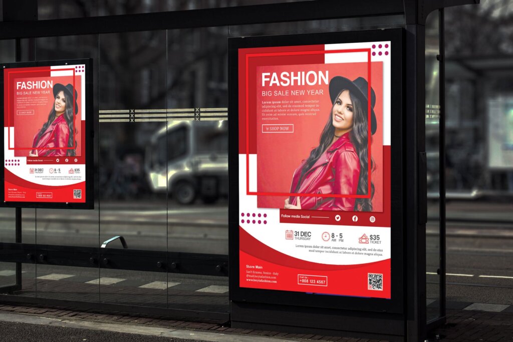 时尚服装销售促销海报传单模板素材Locyia Fashion and Sale Poster HR