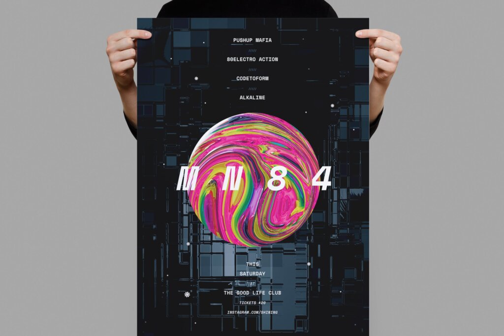 抽象派油画颜料背景图案发布会传单海报模板素材下载MN84 Poster / Flyer EXP2P6