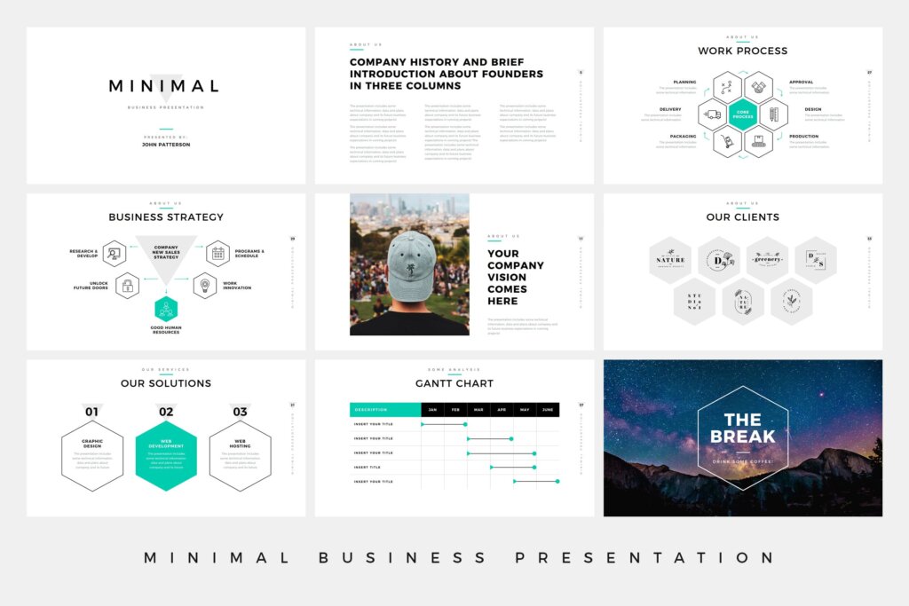 营销计划策划幻灯片ppt模版素材下载Minimal Business Presentation PowerPoint Template