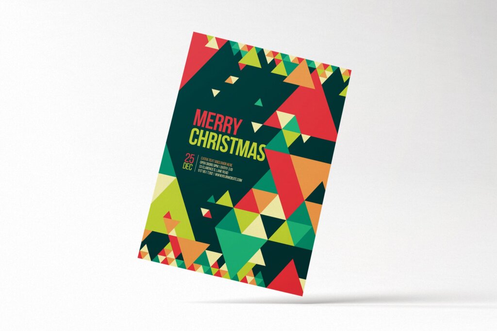 几何拼图概念海报传单素材下载Minimal Christmas Flyer 2