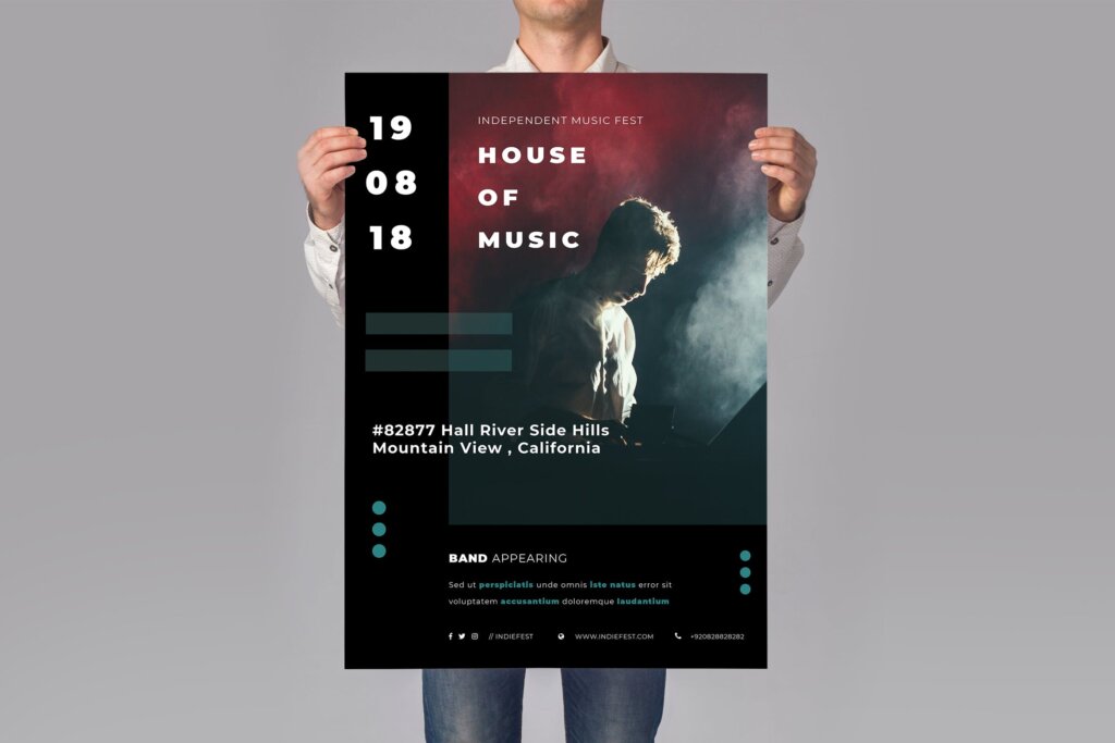 街头音乐派对海报传单模板素材Music Flyer KBKQ36