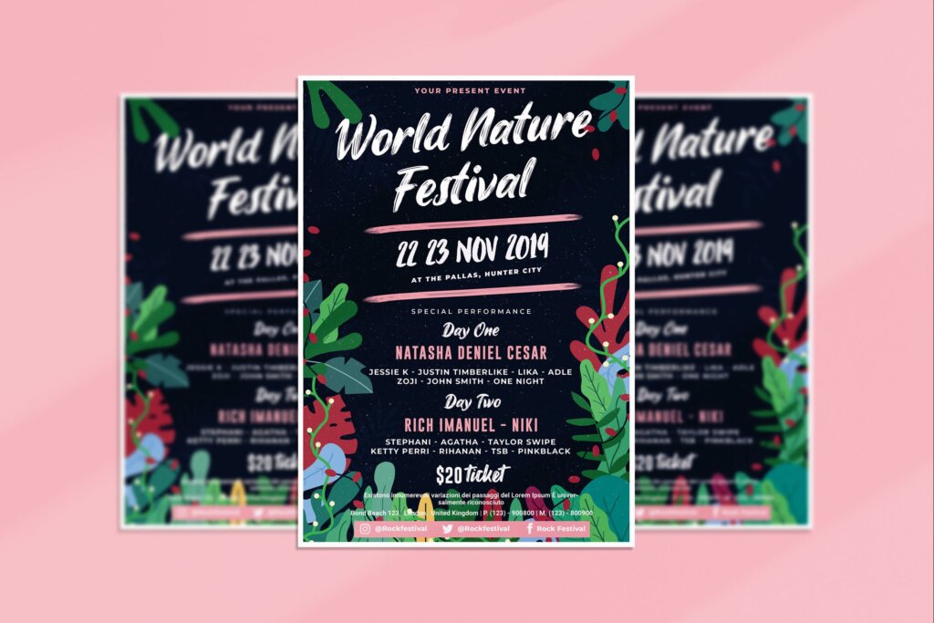 自然界的节日传单海报模板素材Natur Festival Flyer