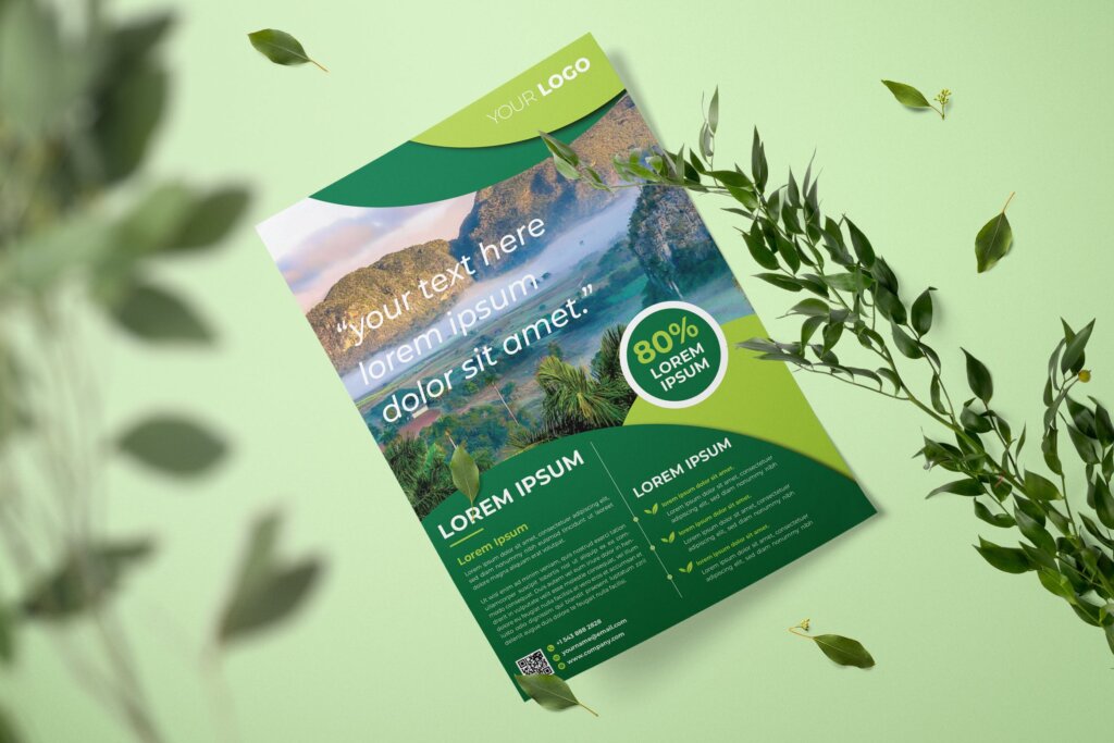 自然环保主题印刷品传单模版素材下载Natural Flyer GZE9Y86