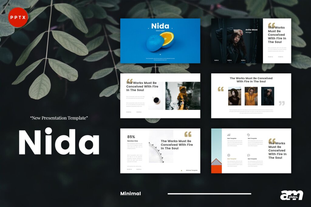创意公司幻灯片模板素材模板下载Nida Minimal Powerpoint