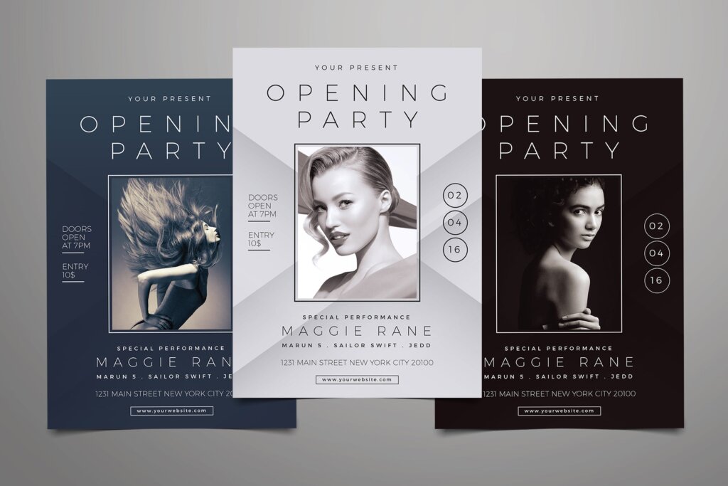 时尚产品发布会传单海报模版素材下载Opening Party Flyer