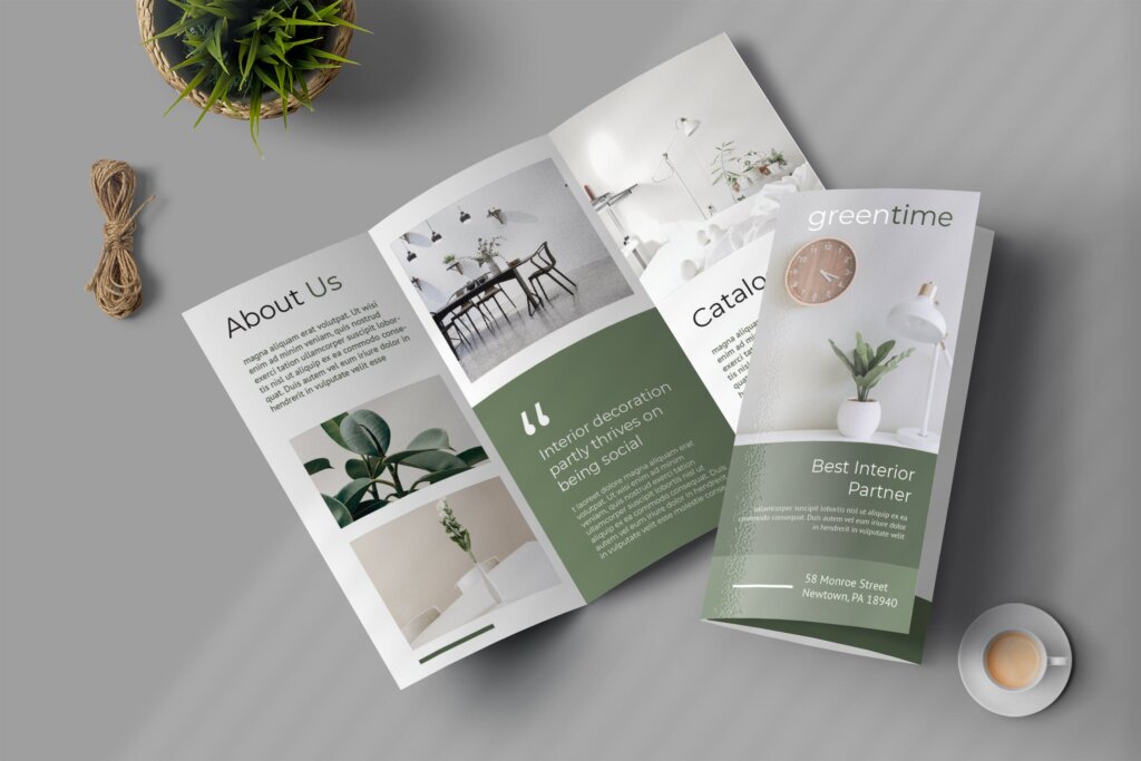 房地产三倍的小册子宣传折页模版素材下载Properties Trifold Brochure Promotion