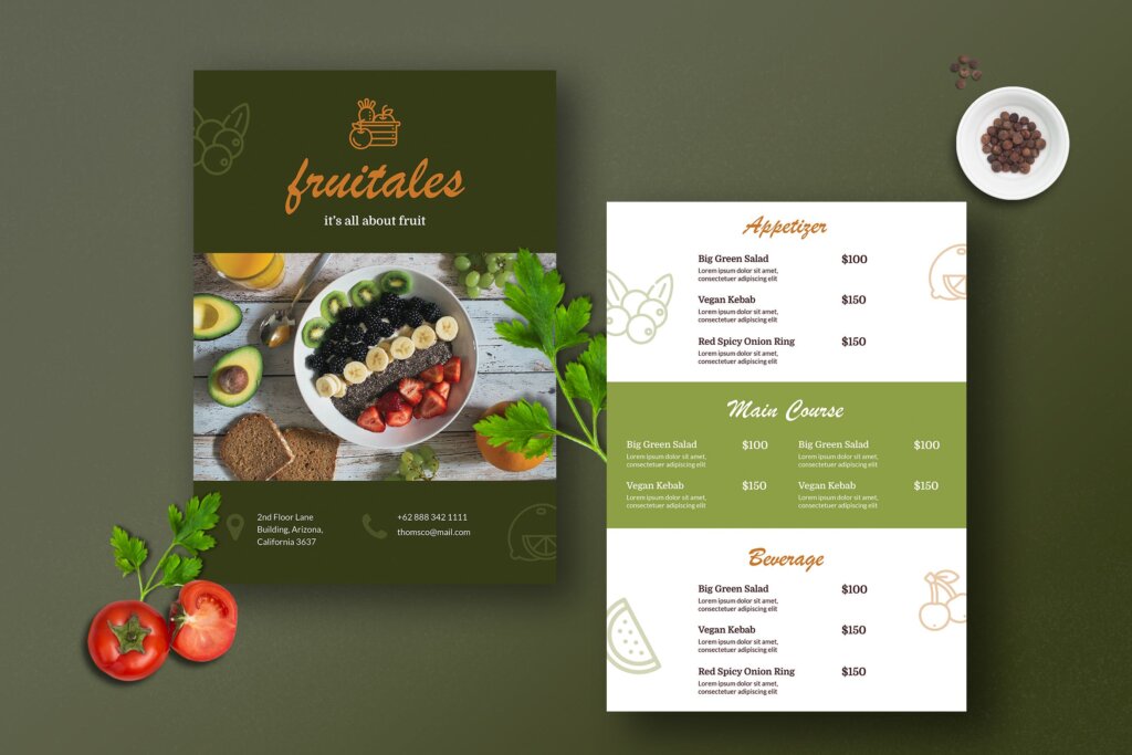 创意餐馆美食类传单海报模板下载Restaurant Menu Template CUMW7E5