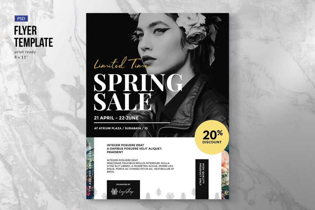 Spring Fashion Shop Sale Flyer Template