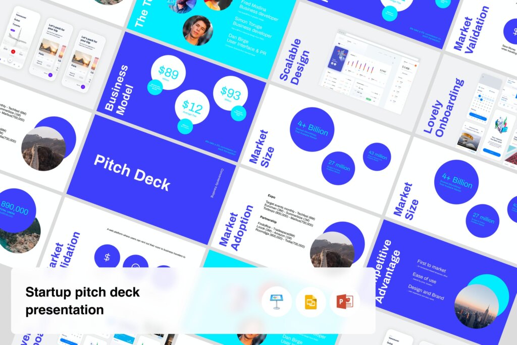 互联网公司移动应用产品幻灯片PPT模版Startup pitch deck presentation XE88VQX