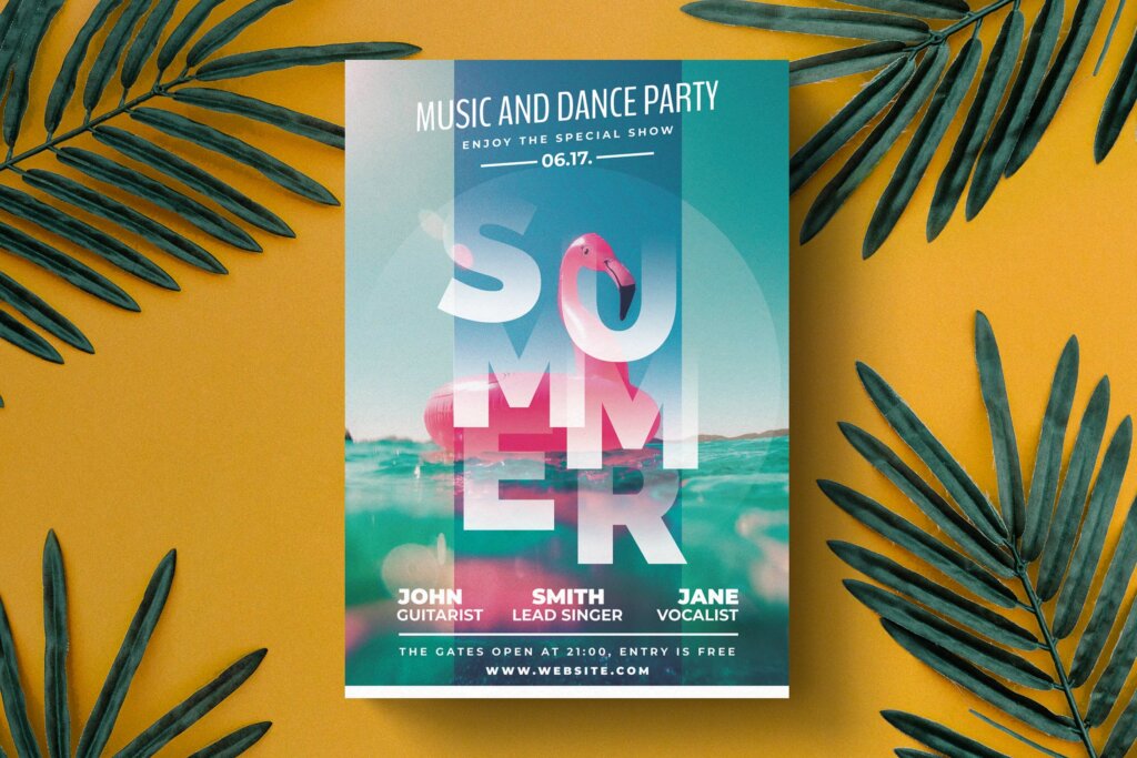 夏季派对活动传单海报模板素材Summer Party Flyer Template JCNHWB4