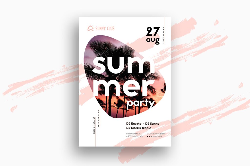俱乐部聚会/夏季活动聚会传单海报模板素材下载Summer Poster