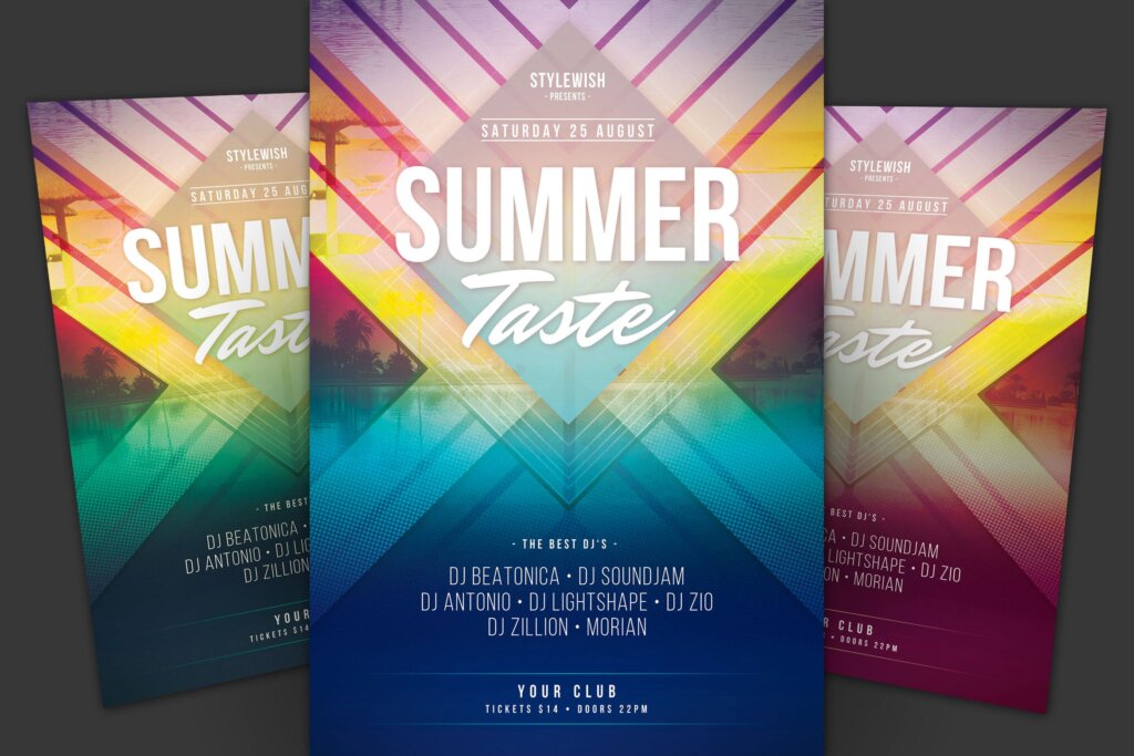 渐变主题风格夏季活动传单海报模版素材下载Summer Taste Flyer