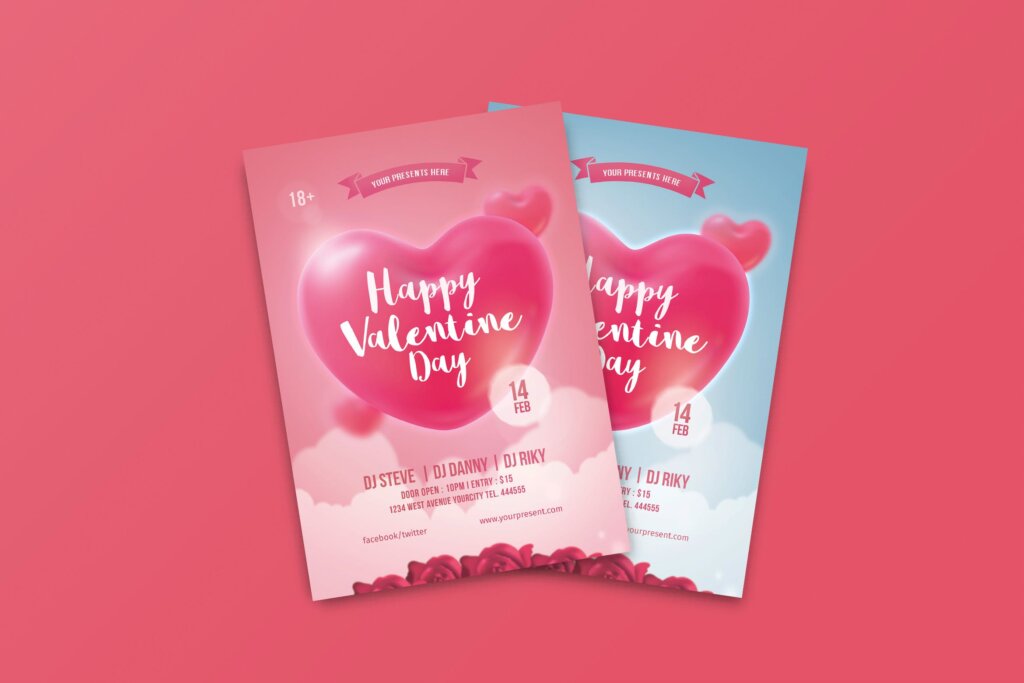 情人节相亲活动传单模版Valentine day Flyer