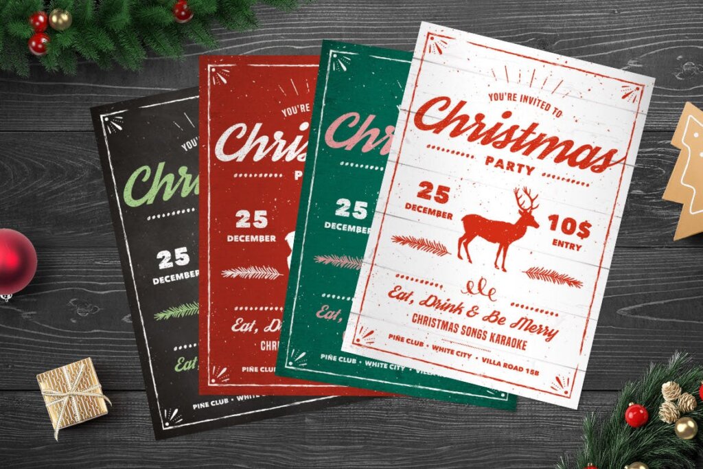 圣诞节促销海报传单模版素材UX527KV