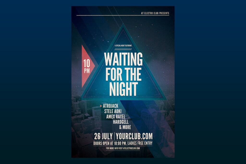 科技产品发布会传单海报模版素材下载Waiting for the night Flyer Poster