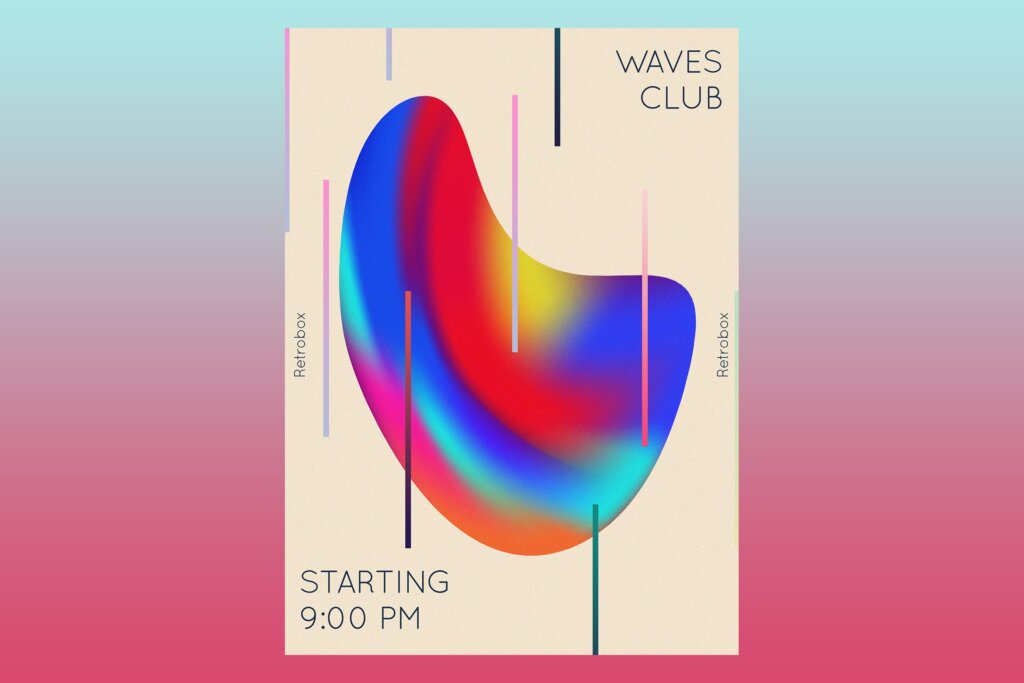 波浪俱乐部宣传单海报模板素材下载Waves Club Flyer Poster插图