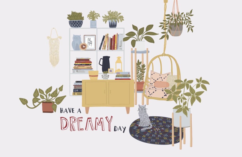 手绘家庭生活场景素材模版素材下载Illustrated Dreamy Home插图9