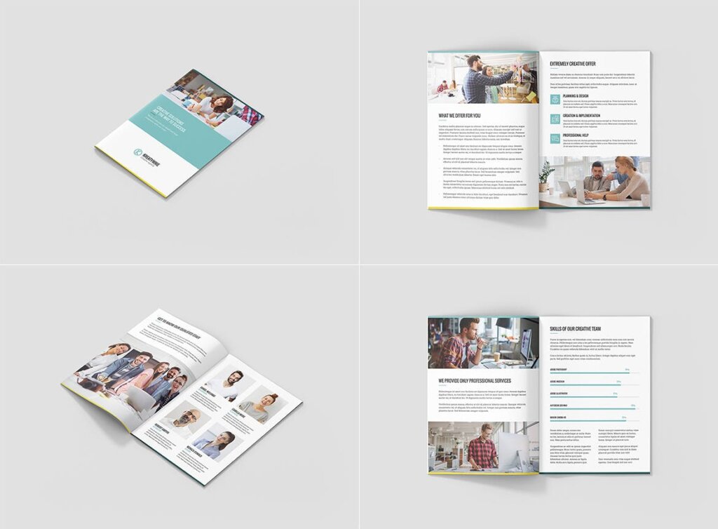 公司介三折页/建筑设计工作室传单模板素材Creative Agency Brochures Bundle 10 in 1插图10