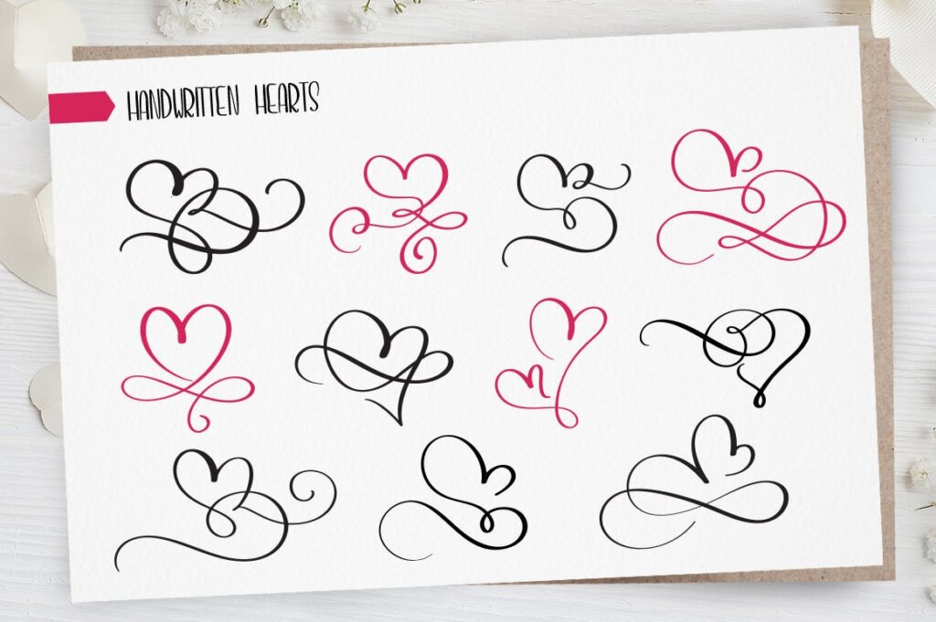 情人节贺卡/抱枕装饰图案纹理素材Valentines Day lettering photo overlays插图12