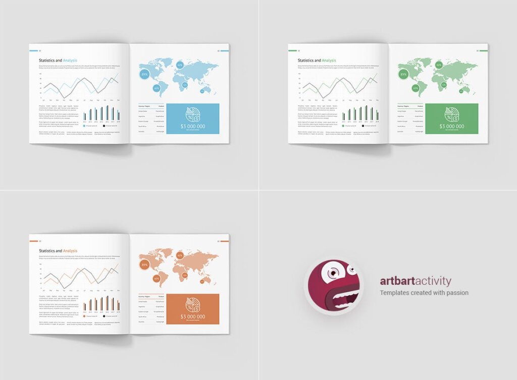 企业商务宣传手册模版素材下载Business Marketing Company Profile Square插图13