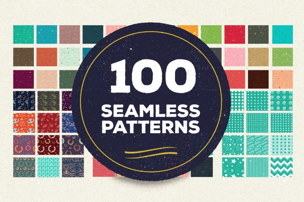 100个品牌包装装饰图案纹理素材模板100 Vector Patterns NHNND7插图1