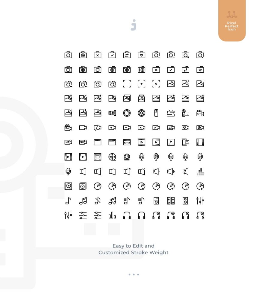 120个多媒体线性图标源文件下载120 Multimedia Icons – Material Icon插图1