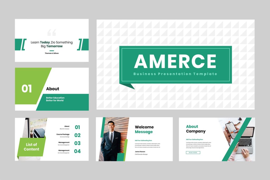环保主题概念演讲幻灯片PPT模版Amerce Business Powerpoint Presentation插图1