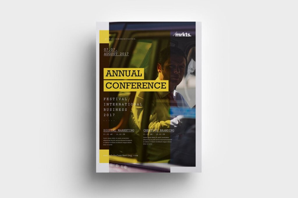 创意极简主义年度会议海报传单模板素材下载Annual Conference Flyer插图1