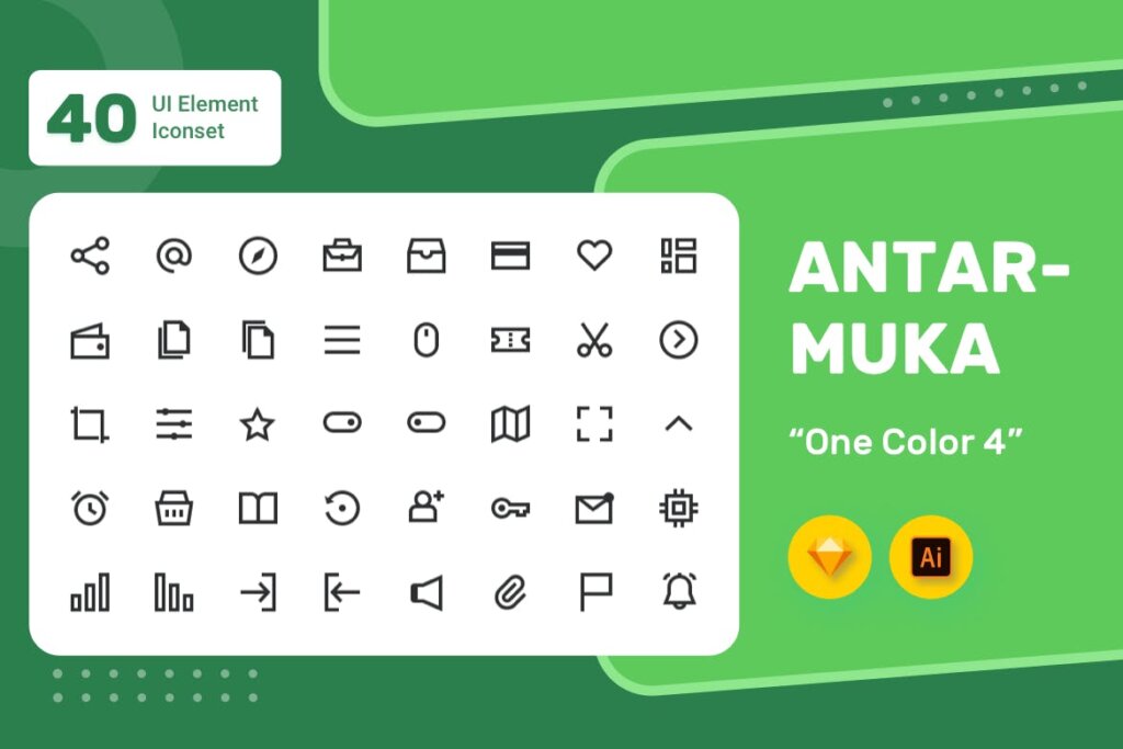 移动应用程序电商购物线性图标模版Antarmuka UI Element Iconset – One Color 4插图1